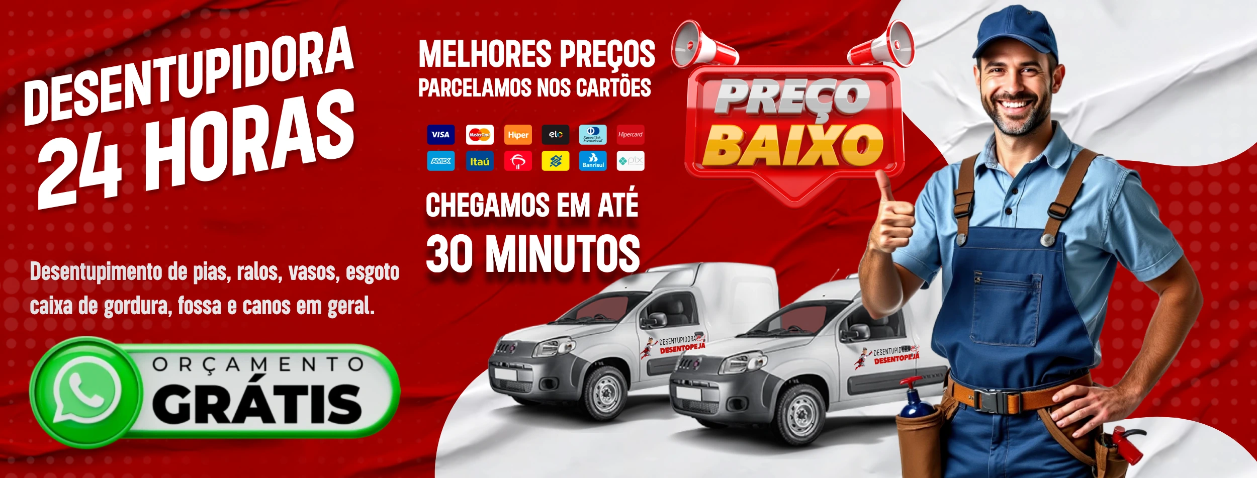 Banner Desentupidora Desentope Já